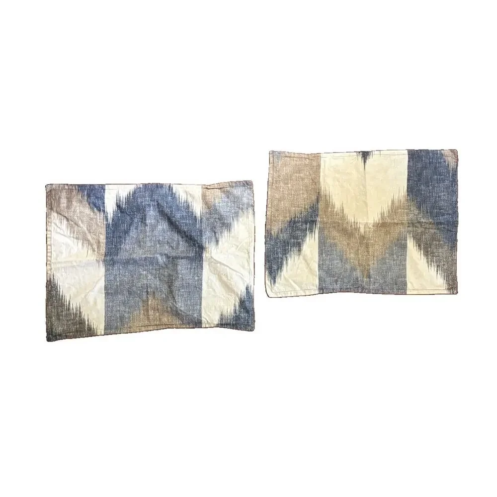 Ink & Ivy Reversible Comforter + Shams Set Full Dusty Blue Chevron Stripe 3pc